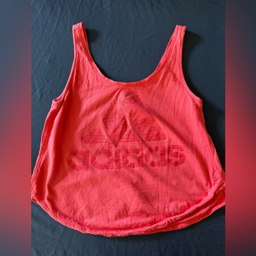 🌙Adidas Red Sleeveless Crop Tank Top